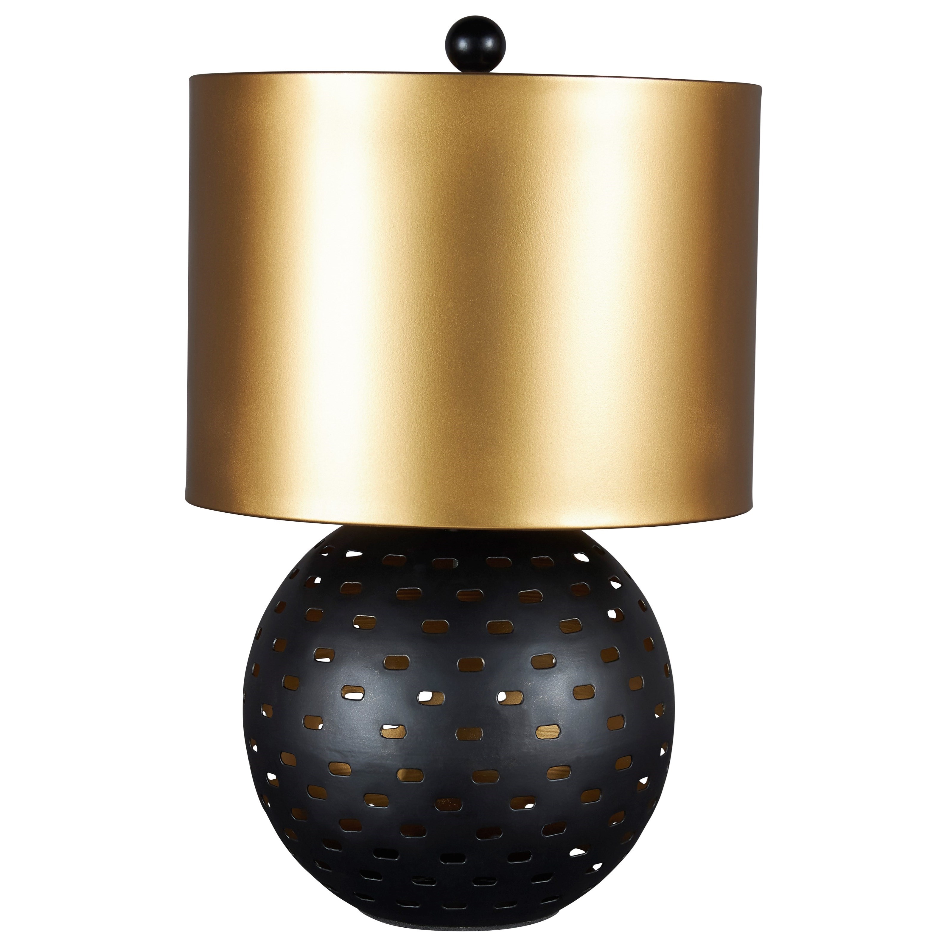 Signature Design by Ashley Lamps Contemporary Mareike Black/Gold